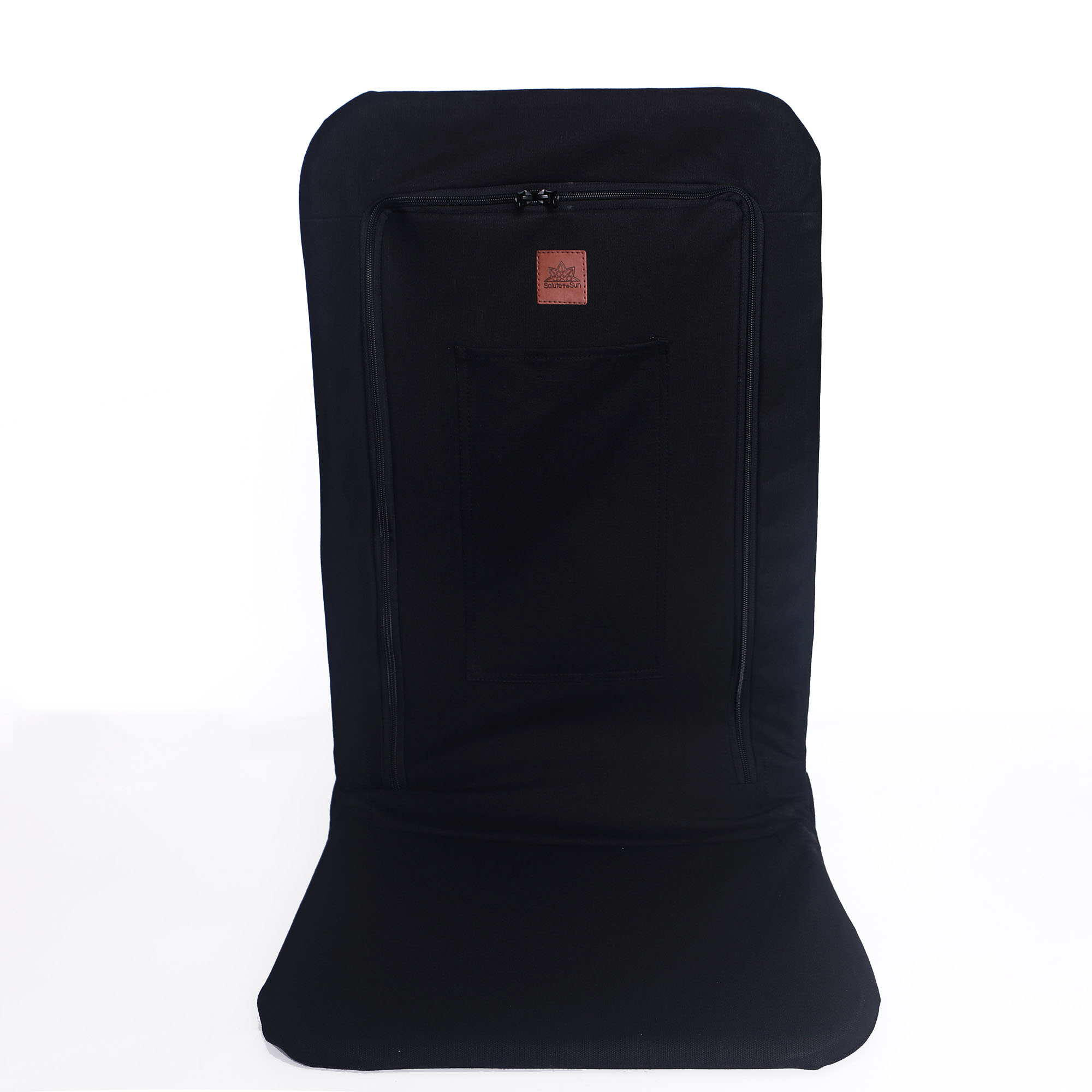 AMY_chair4 Folding meditation chair with a padded seat and back support