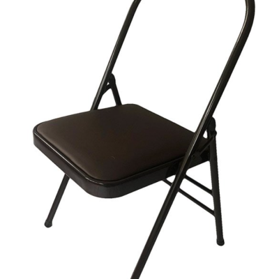 Folding pressed steel yoga chair in black