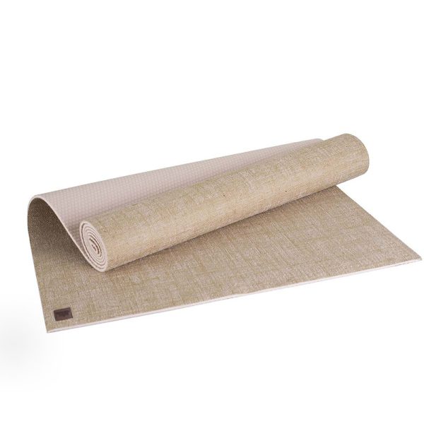 Reversible jute yoga mat in cream