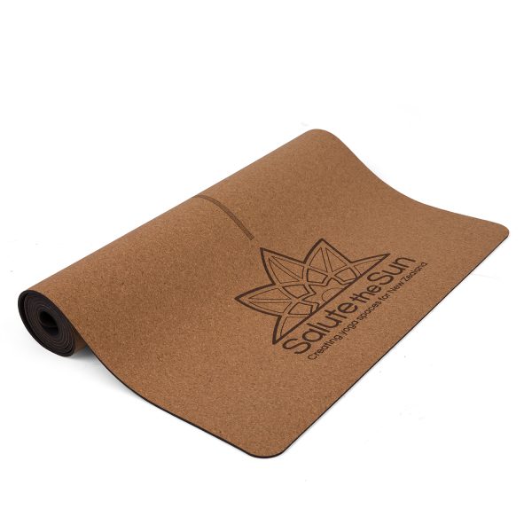 Salute The Sun Cork Yoga Mat with Alignments