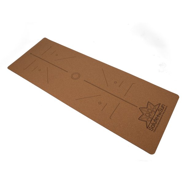 Salute The Sun Cork Yoga Mat with Alignments